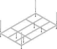 Сборный каркас к ванне Лугано 150/Либерти 150 (шпильки)