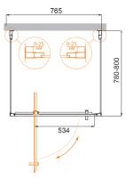Душевой уголок, прямоугольный,  MOLVENO-BA2-80/80-C-Cr-IV 800x800x1950 Cezares