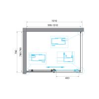Душевой уголок прямоугольный UNO-195-AH-1-100/80-P-Cr 1000x800x1950 BelBagno