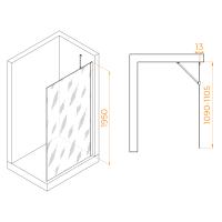 Перегородка для душа RGW WA-110B 110*195 351011011-14 профиль Чёрный стекло Прозрачное 8 мм RGW