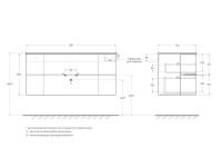 Тумба под раковину с двумя ящиками и двумя дверцами EDEN 121x51 Frassino bianco 54418 CEZARES Тумба под раковину с двумя ящиками и двумя дверцами EDEN 121x51 Frassino bianco 54418 CEZARES