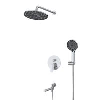 Душевой комплект встраиваемый с изливом (смеситель встраиваемый, верхний душ, ручной душ со шлангом, штуцер с держателем)  MARINO-VDSET-CRM BelBagno