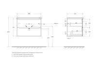 База под керамическую раковину подвесная с двумя выкатными ящиками ETNA-700-2C-SO-BL-P BelBagno