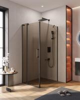 Душевой уголок прямоугольный.     SLIDER-AH-1-100-80/90-BR-NERO (800-900)x1000x1950 Cezares