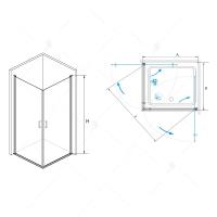 Душевой уголок RGW LE-30 квадратный  80*80*195 06123008-11 профиль Хром стекло Прозрачное 6 мм RGW