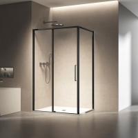 Душевой уголок прямоугольный  VSR-6SL8011CLB 1100x800 профиль черный стекло прозрачное Vincea