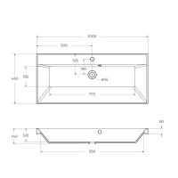 Раковина из литьевого мрамора BB1000/450-LV-MR-AST