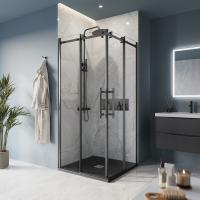 Душевой уголок квадратный MARINO-A-2-100-C-NERO 1000x1000x1950 BelBagno