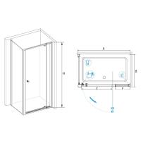 Душевой уголок RGW PA-44 (PA-02 + Z-050-1) прямоугольный   80* 90*185 41084489-011 профиль Хром стекло Прозрачное 6 мм RGW
