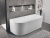 Пристенная, белая матовая овальная акриловая ванна  1700x800x590 BB412-1700-800-MATT BELBAGNO