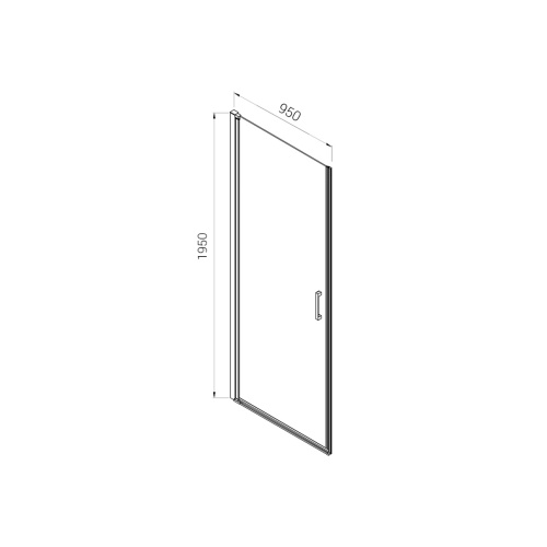 Душевая дверь Alpha VDP-3AL950MT 950x1950 цвет хром стекло текстурное Vincea