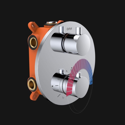 Душевой комплект VSFW-104TCH термостат встраиваемый, 2 режима, 2-х функц. верх душ из латуни, хром, , шт Vincea